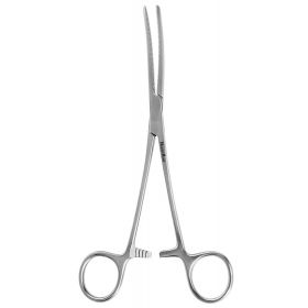 Hemostatic Forceps MeisterHand Rochester-Pean 5-1/2 Inch Length Surgical Grade German Stainless Steel NonSterile Ratchet Lock Finger Ring Handle Curved Serrated Tips