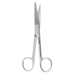 Bandage Scissors MeisterHand Knowles 5-1/2 Inch Length Surgical Grade Stainless Steel NonSterile Finger Ring Handle Straight Sharp Tip / Blunt Tip