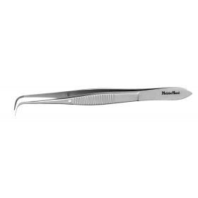 Dressing Forceps MeisterHand 4 Inch Length Surgical Grade German Stainless Steel NonSterile NonLocking Thumb Handle Full Curved Serrated Tips