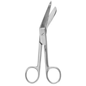 Bandage Scissors MeisterHand Lister 4-1/2 Inch Length Surgical Grade Stainless Steel NonSterile Finger Ring Handle Angled Blunt Tip / Blunt Tip