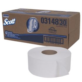Toilet Tissue Scott Essential JRT White 2-Ply Jumbo Size Cored Roll Continuous Sheet 3-11/20 Inch X 1000 Foot 534320
