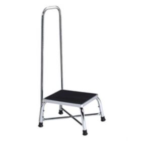 Step Stool with Handrail Bariatric 1-Step Steel 9-1/4 Inch Step Height