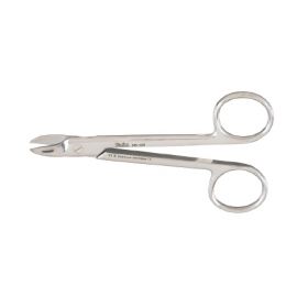 Wire Cutting Scissors Miltex 4-1/4 Inch Length OR Grade German Stainless Steel NonSterile Finger Ring Handle Curved Blade Blunt Tip / Blunt Tip