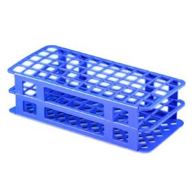 Stacking Test Tube Rack Globe Scientific 456500 Series 60 Place 15 to 17 mm Tube Size Blue 2-4/5 X 4-1/8 X 9-3/5 Inch