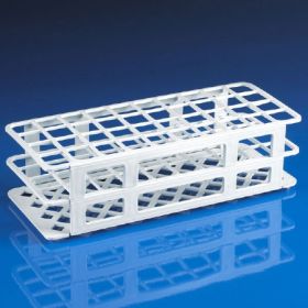 Stacking Test Tube Rack Globe Scientific 456700 Series 40 Place 25 mm White 3-1/3 X 4-7/8 X 11-3/5 Inch