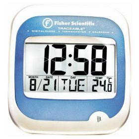 Wall Mount Clock Traceable 1 X 9.25 X 10 Inch -5 to +50C Digital Display Battery Powered