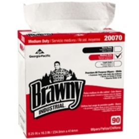 Task Wipe Brawny Industrial Medium Duty White NonSterile Double Re-Creped 9-1/4 X 16-3/10 Inch Disposable