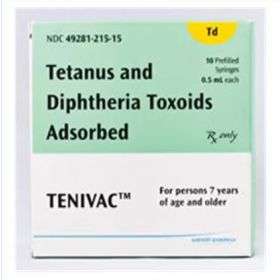 Tenivac Tetanus Toxoid/ Diphtheria Adolescent/Adult Injectable 0.5mL PFS 10/Pk