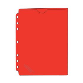 1-Pocket Record Protector - Side Punched - Top Open - Red