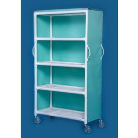 Linen Cart 5 Inch Heavy Duty Casters, Two Locking 69 lbs. Weight Capacity 4 Removable Shelves With 16 Inch Spacing 46 X 20 Inch 550121