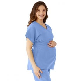 Charlotte AVE Women's Maternity Scrub Top, Ceil Blue, Size 2XS