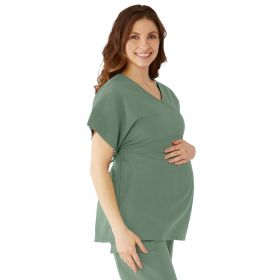 Charlotte AVE Women's Maternity Scrub Top, Olive, Size XL