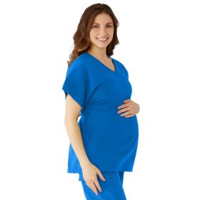Charlotte AVE Women's Maternity Scrub Top, Royal Blue, Size L