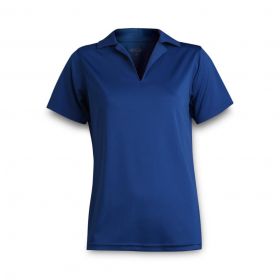 Women's Flat Knit Performance Polo Shirt, Royal Blue, Size S