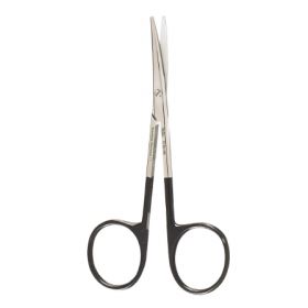 Plastic and Reconstructive Surgery Scissors Miltex SuperCut 4-1/2 Inch Length OR Grade German Stainless Steel NonSterile Finger Ring Handle Curved Blades Blunt Tip / Blunt Tip
