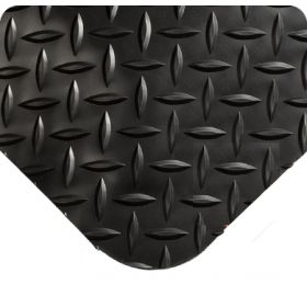 Anti-Fatigue Floor Mat Diamond-Plate SpongeCote 2 X 3 Foot Black PVC / Nitrile Infused Sponge