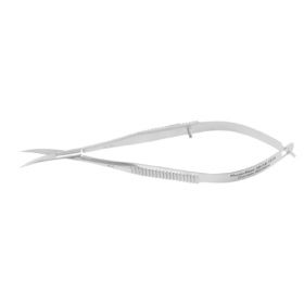 Corneal Scissors MeisterHand Castroviejo 3-3/4 Inch Length Surgical Grade Stainless Steel NonSterile Finger Ring Handle Angled Sharp Tip / Sharp Tip