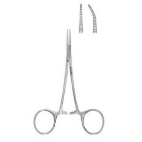 Mosquito Forceps MeisterHand Jacobson 5 Inch Length Surgical Grade German Stainless Steel NonSterile Ratchet Lock Finger Ring Handle Curved Extremely Delicate, Serrated Tips