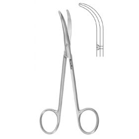 Lower Lateral Scissors MeisterHand Fomon 5 Inch Length Surgical Grade Stainless Steel NonSterile Finger Ring Handle Fully Curved Blunt Tip / Blunt Tip