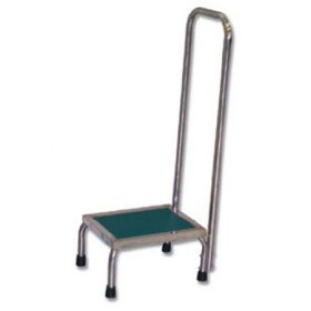 Step Stool with Handrail MRI 1-Step Stainless Steel 8-1/2 Inch Step Height