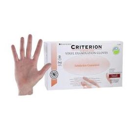 Gloves exam criterion powder-free vinyl x-small 10 bx/ca
