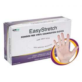 Gloves exam easystretch powder-free vinyl latex-free large 100/bx, 20 bx/ca