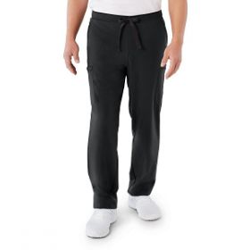 Clinton AVE Unisex Scrub Pants with 6 Pockets, Petite, Black, Size XL