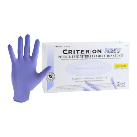 Gloves Exam Criterion N250 Powder-Free Nitrile Medium 250/Bx, 10 BX/CA, 5701948BX