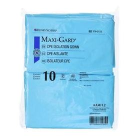 Maxi-Gard Isolation Gown AAMI Level 2 CPE Unisize Blue, 20 BG/CA