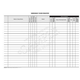 Emergency Room Register Sheet