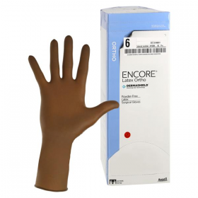 Gloves surgical encore orthopaedic powder-free latex 11.7 in 6 brown 50pr/bx, 4 bx/ca, 5788001bx