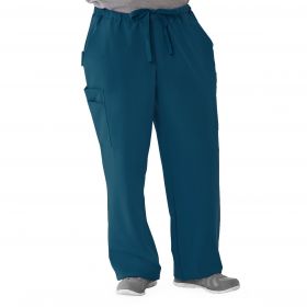 Illinois Ave Unisex Athletic Cargo Scrub Pants with 7 Pockets, Caribbean Blue, Regular Inseam, Size M