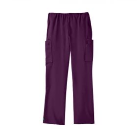Illinois Ave Unisex Athletic Cargo Scrub Pants with 7 Pockets, Eggplant, Regular Inseam, Size M