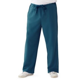 Newport Ave Unisex Stretch Scrub Pants with Drawstring and 3 Pockets, Caribbean Blue, Petite Inseam, Size 5XL