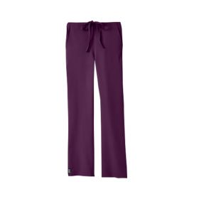 Newport Ave Unisex Stretch Scrub Pants with Drawstring and 3 Pockets, Eggplant, Regular Inseam, Size L
