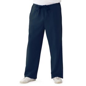 Newport Ave Unisex Stretch Scrub Pants with Drawstring and 3 Pockets, Navy, Regular Inseam, Size 4XL