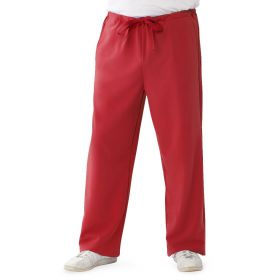 Newport Ave Unisex Stretch Scrub Pants with Drawstring and 3 Pockets, Red, Regular Inseam, Size 5XL
