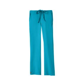 Newport Ave Unisex Stretch Scrub Pants with Drawstring and 3 Pockets, Teal, Petite Inseam, Size XL