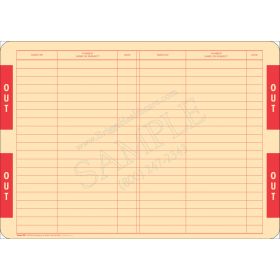 Out Card for End-Tab Filing System