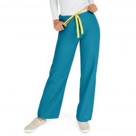 AngelStat Unisex Reversible Scrub Pants with Drawstring Waist, Peacock, Size 4XL, Medline Color Code