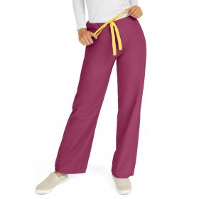 AngelStat Unisex Reversible Scrub Pants with Drawstring Waist, Raspberry, Size 4XL, Medline Color Code