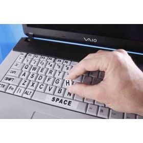 Laptop Keyboard Stickers  Black On White