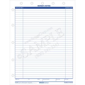 Nurse's Notes Form - 1-Sided