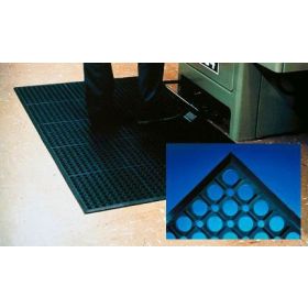 Anti-Fatigue Floor Mat WorkRite 3 X 5 Foot Black Rubber