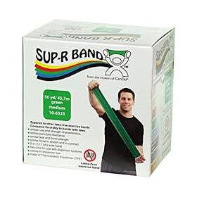 Sup-r band 10-6323 latex free exercise band-50 yard roll-green-medium