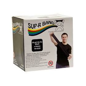 Sup-r band 10-6325 latex free exercise band-50 yard roll-black-x-heavy