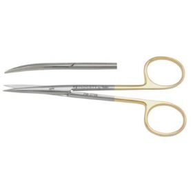Iris Scissors Padgett 4-1/2 Inch Length Surgical Grade Stainless Steel / Tungsten Carbide NonSterile Finger Ring Handle Curved Blade Sharp Tip / Sharp Tip