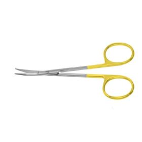 Blepharoplasty Scissors Padgett Kaye 4-1/2 Inch Length Surgical Grade Stainless Steel / Tungsten Carbide NonSterile Finger Ring Handle Curved Blade Sharp Tip / Sharp Tip