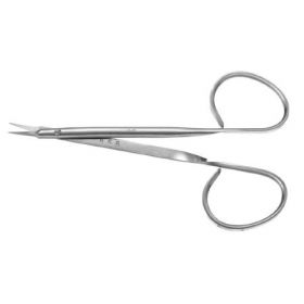 Suture Scissors Padgett Haynes 4-3/8 Inch Length Surgical Grade Stainless Steel NonSterile Ribbon Style Finger Ring Handle Curved Blade