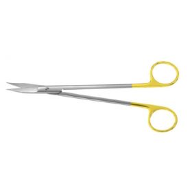Scissors Padgett Davis 7 Inch Length Surgical Grade Stainless Steel / Tungsten Carbide NonSterile Finger Ring Handle Curved Blade Sharp Tip / Sharp Tip